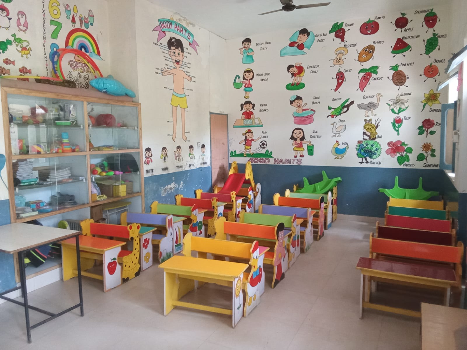 A bright pre-primary classroom